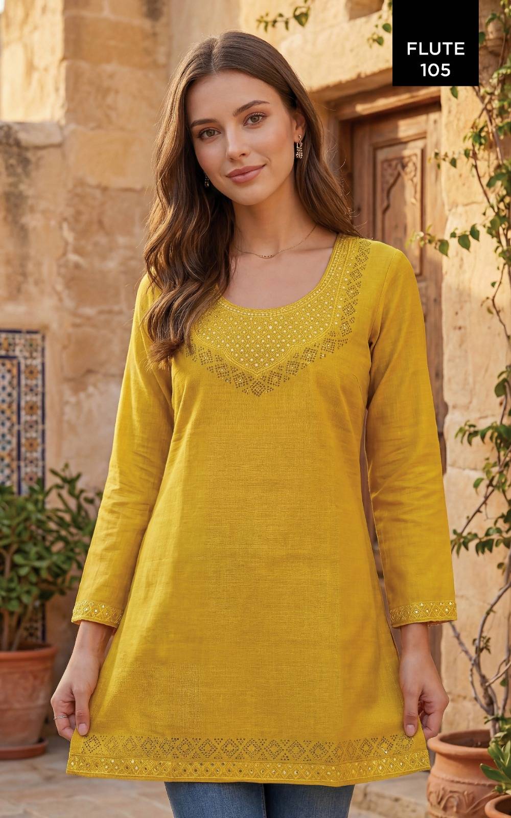 Flute By Fashid 101 To 106 Series Designer Ethnic Wear Collection Cotton Tops At Wholesale Price